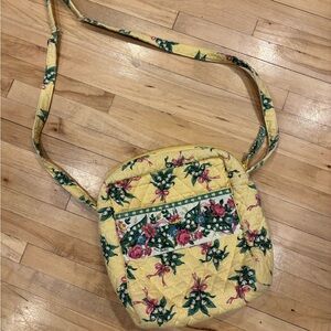 Vintage Vera Bradley “Yellow Blue Roses Pink Red” Pattern Crossbody